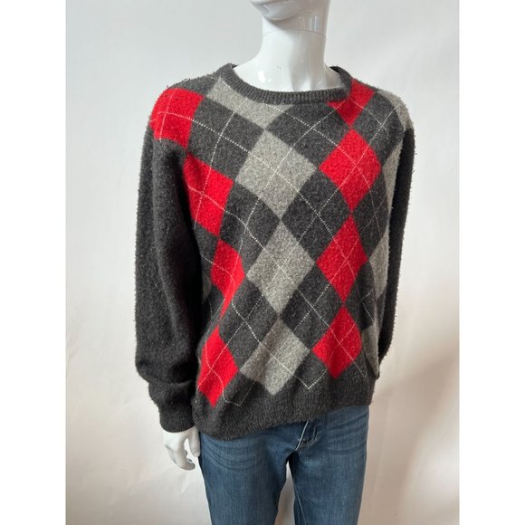 Jos. A. Bank Argyle Sweater Big and Tall XXL Grey Argyle 80% Lambs Wool 20% Ny - Picture 11 of 15